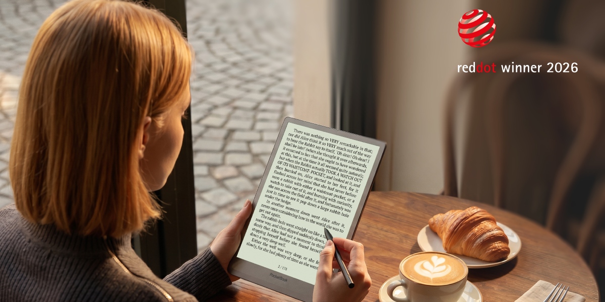 Čtečka PocketBook InkPad One získala ocenění Red Dot Award 2026 za nejlepší design